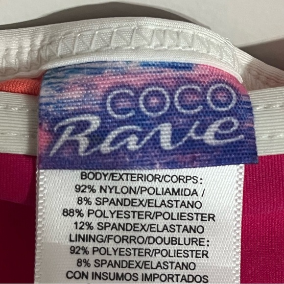 Women’s Coco Rave Pink Polka Dot Bikini Set Size Medium/Large Top Large Bottoms - Picture 2 of 12